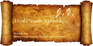 Jirácsek Vitold névjegykártya